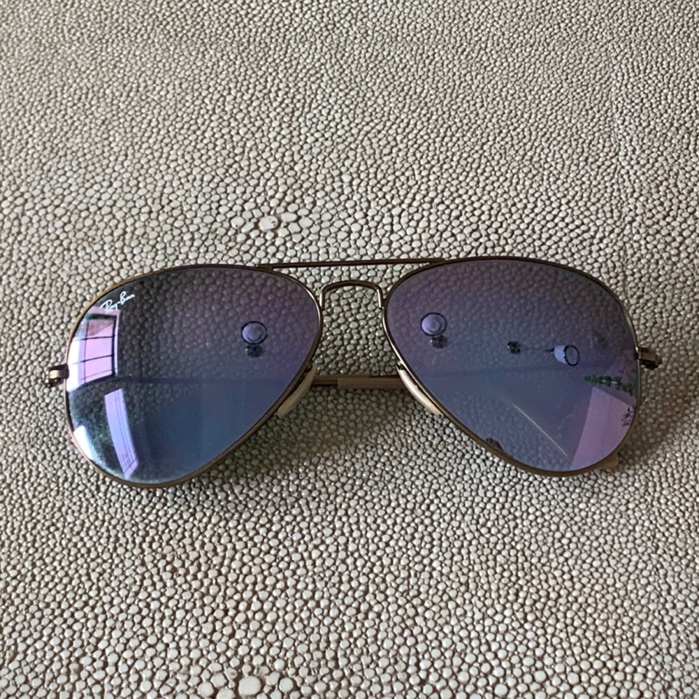 Purple Reflective Aviator Ray Bans
